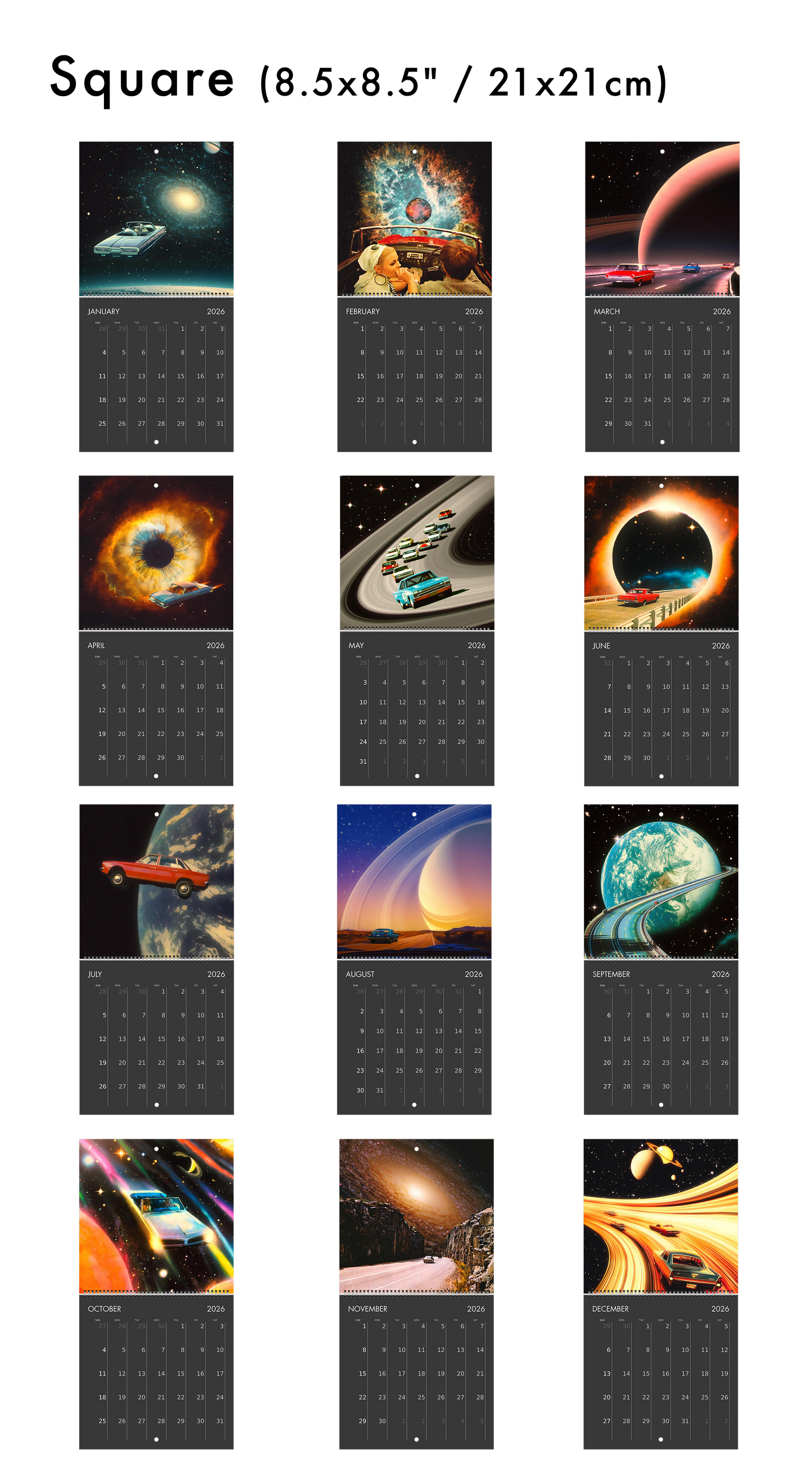 2026 Wall Calendar: Intergalactic Road Trips