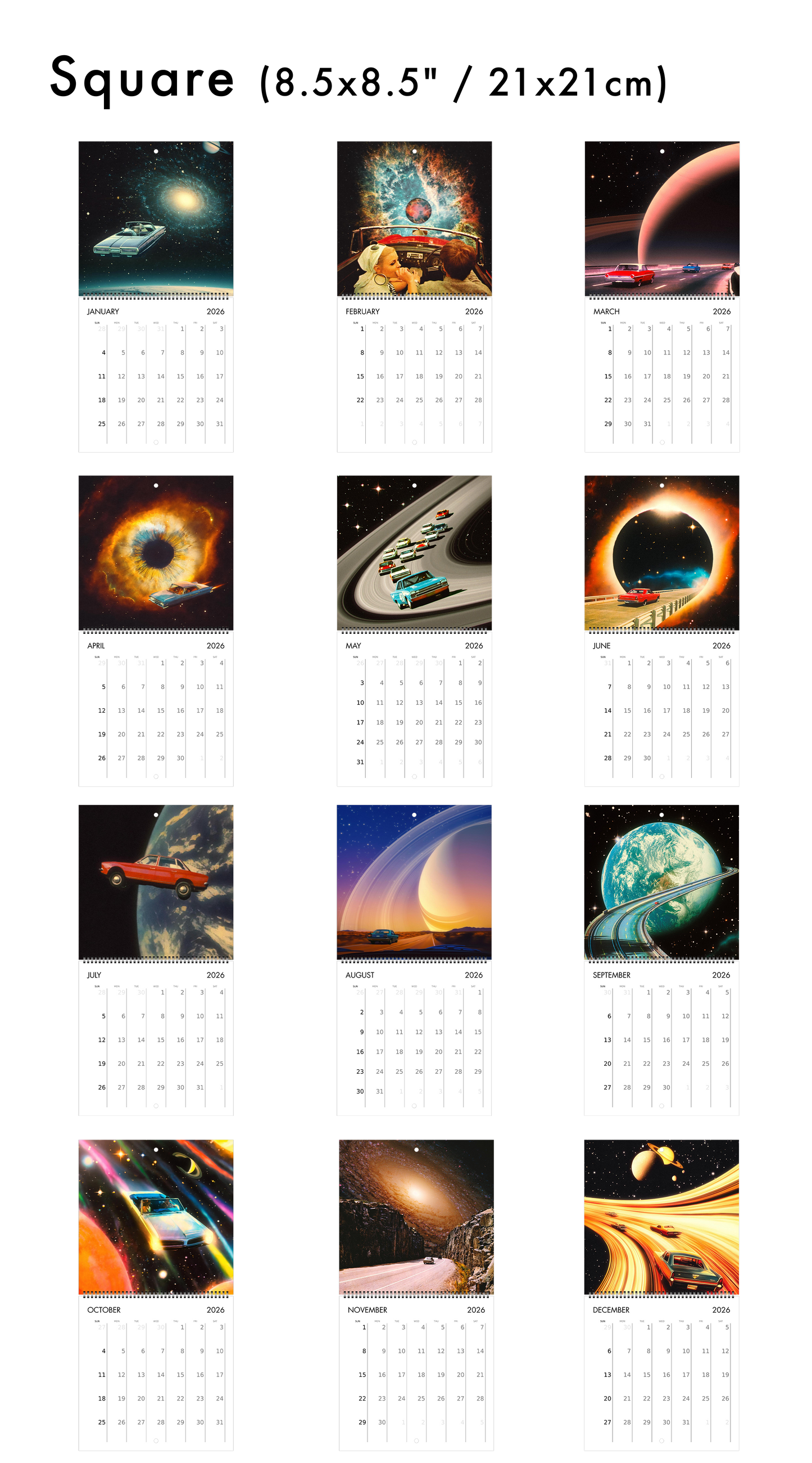 2026 Wall Calendar: Intergalactic Road Trips