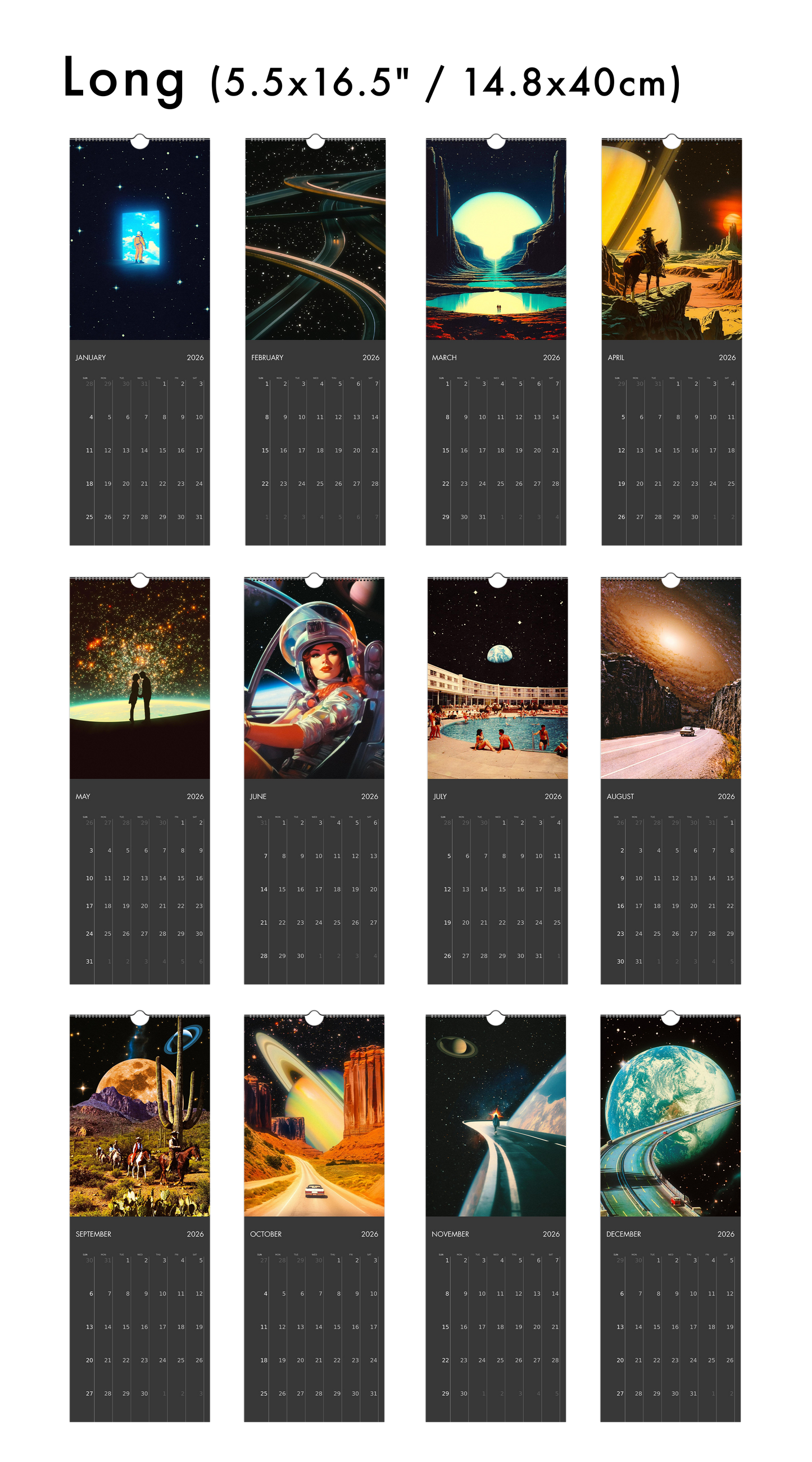 2026 Wall Calendar: Space Escape