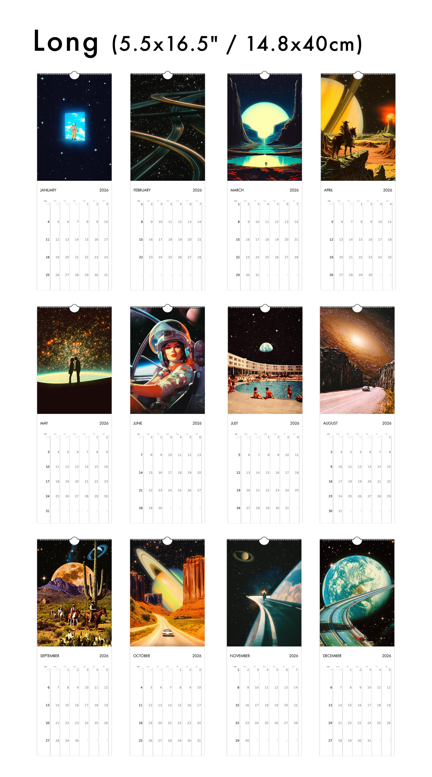2026 Wall Calendar: Space Escape