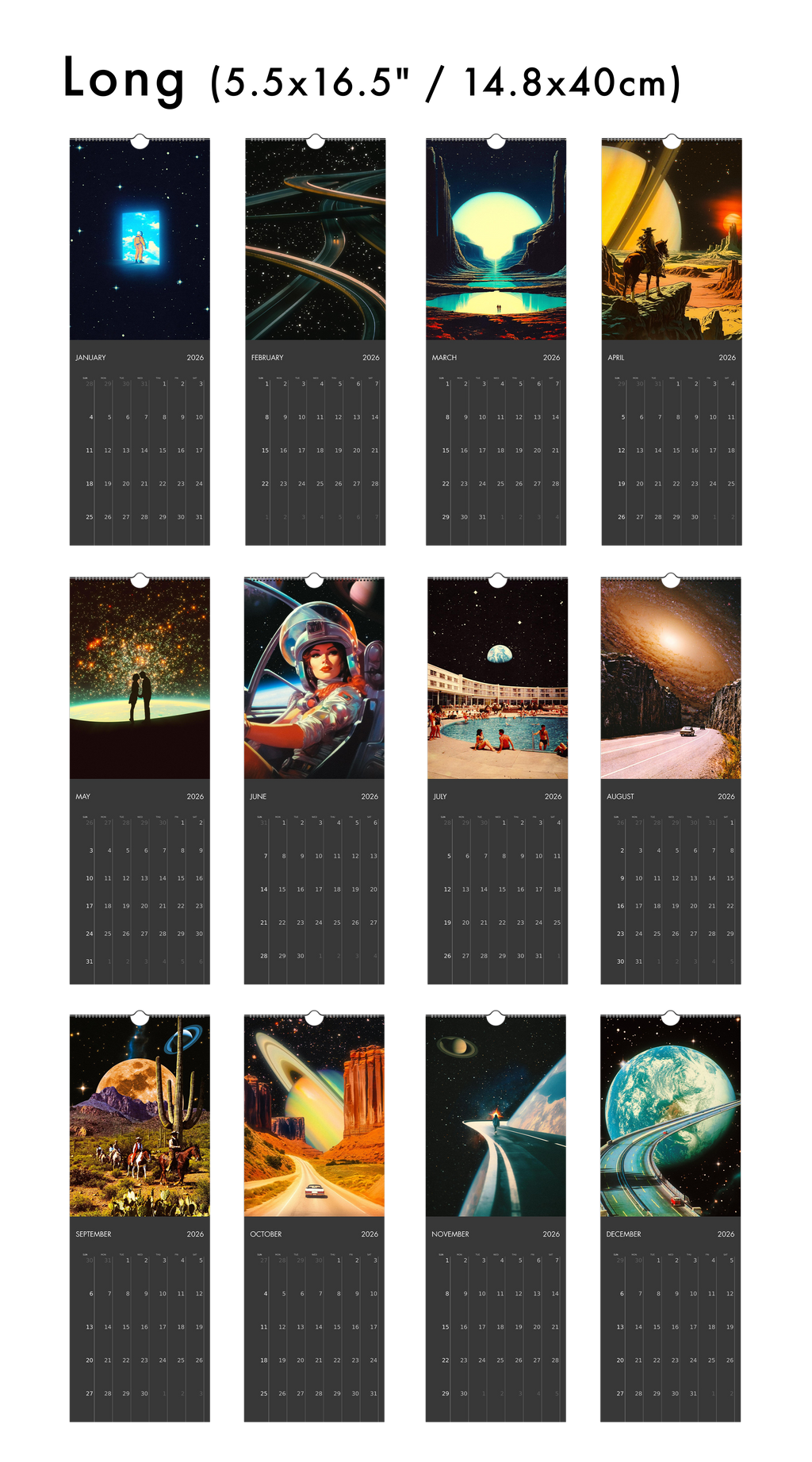 2026 Wall Calendar: Space Escape