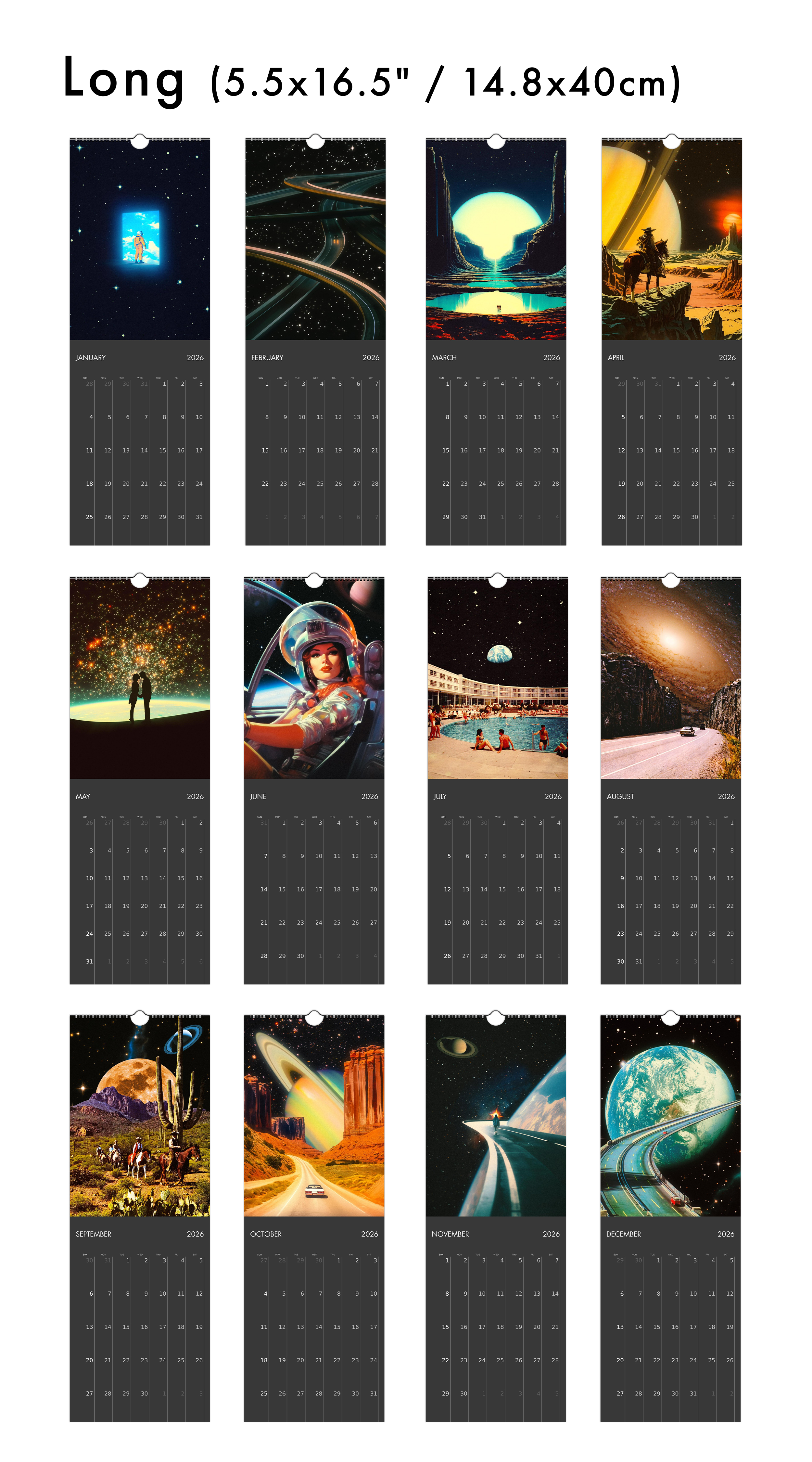 2026 Wall Calendar: Space Escape