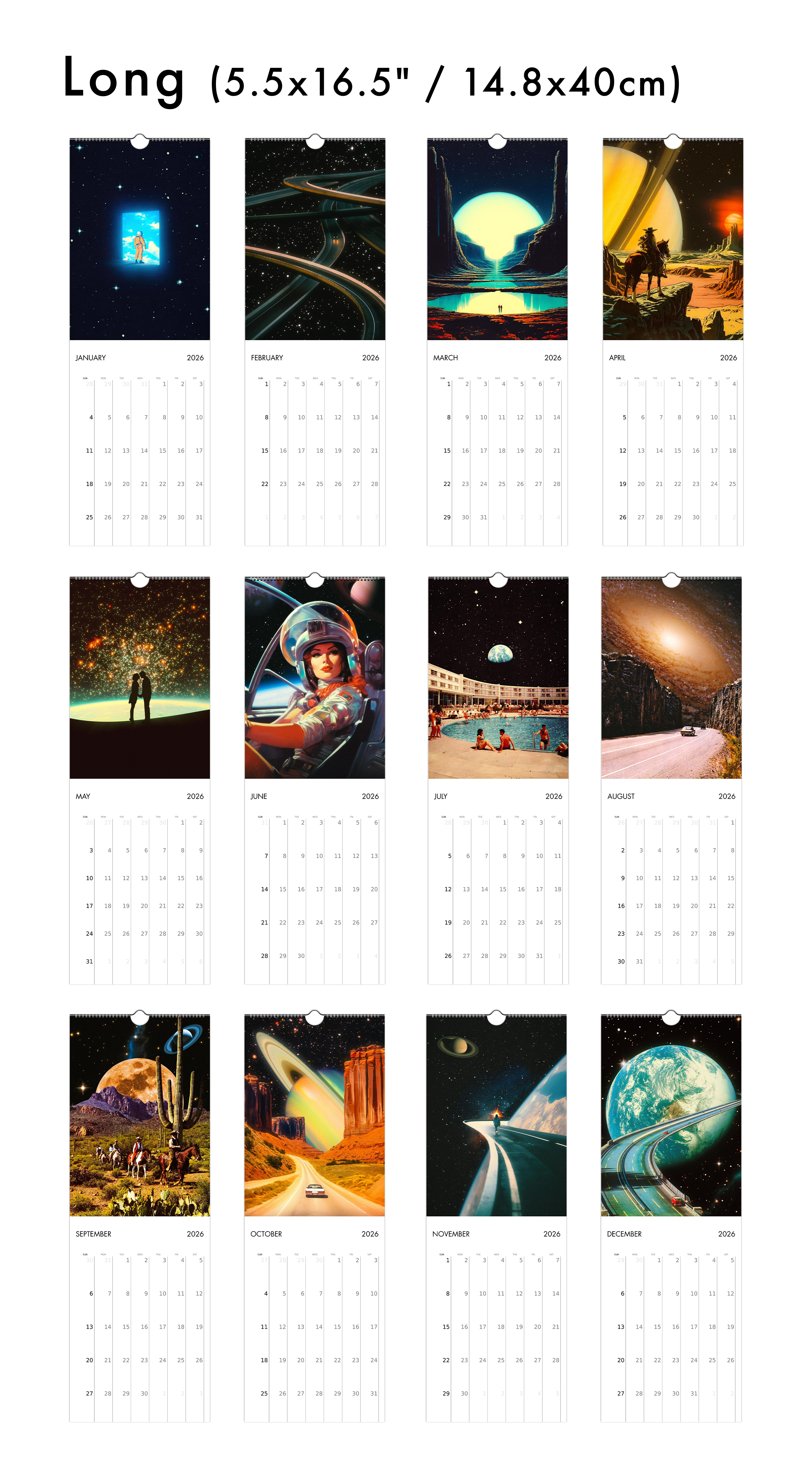 2026 Wall Calendar: Space Escape
