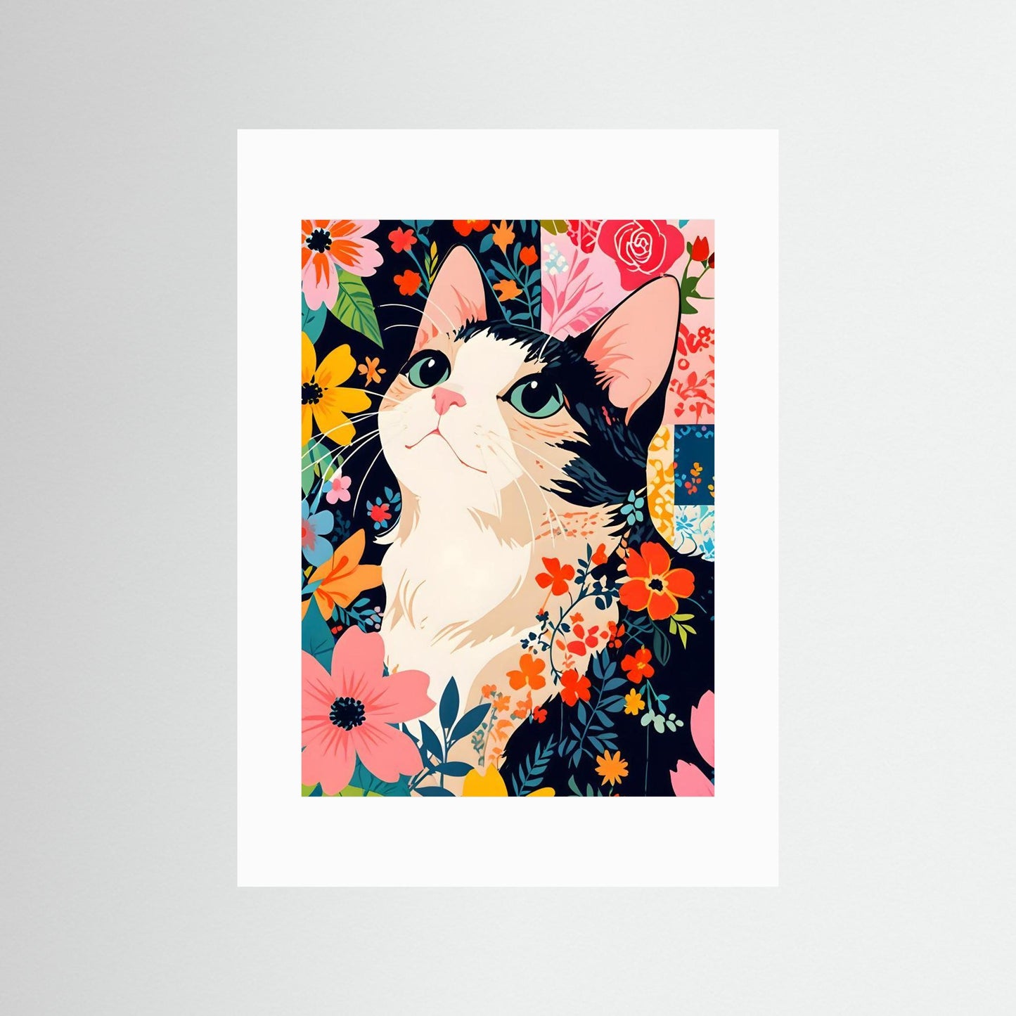 Floral Patchwork Cat by Kintsugi99