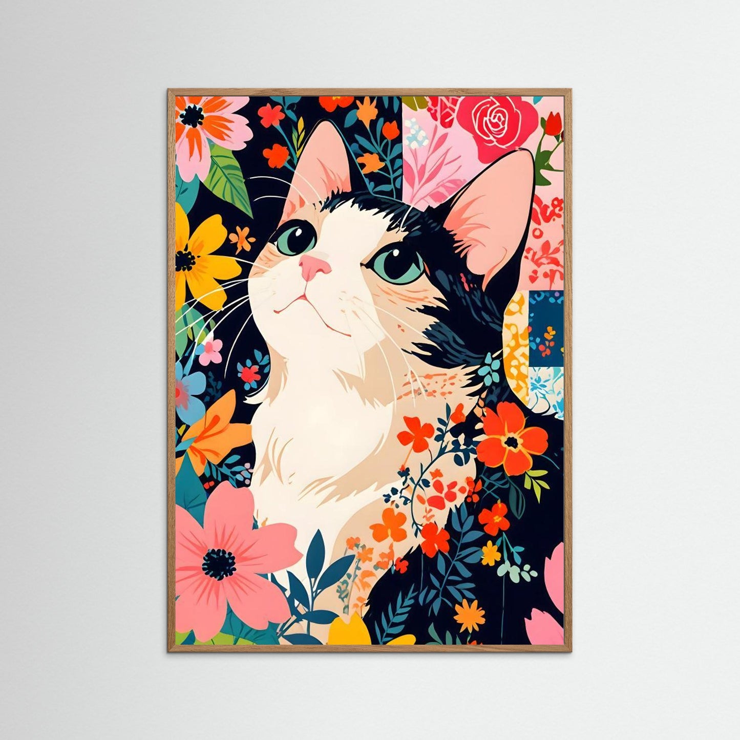 Floral Patchwork Cat by Kintsugi99