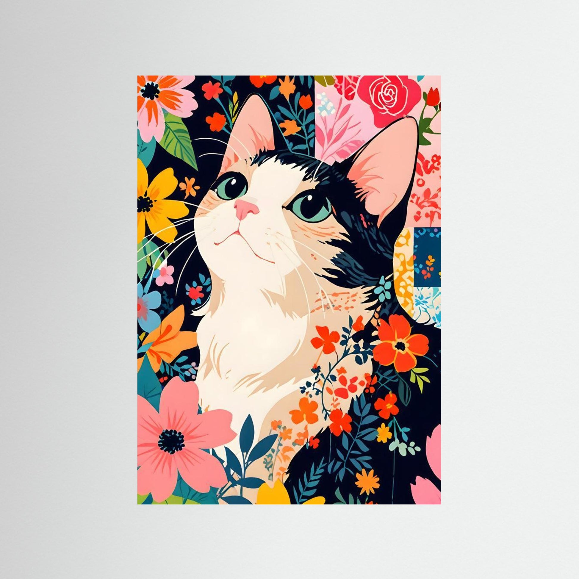 Floral Patchwork Cat by Kintsugi99