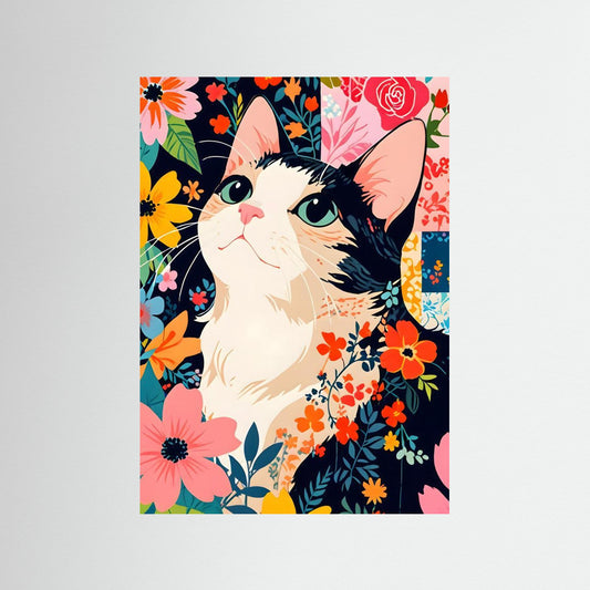 Floral Patchwork Cat by Kintsugi99