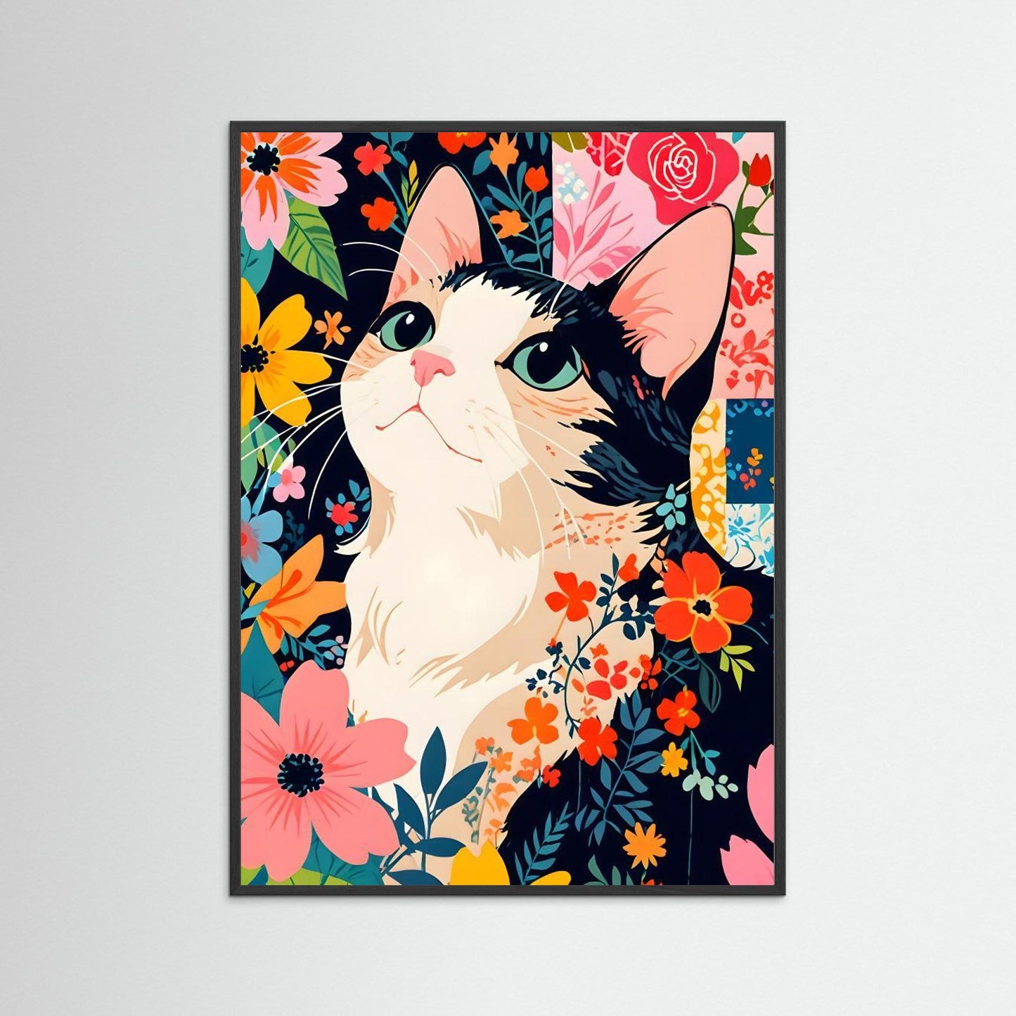 Floral Patchwork Cat by Kintsugi99